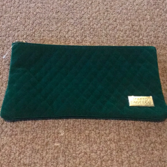 Handbags - Green velvet cosmetic pouch